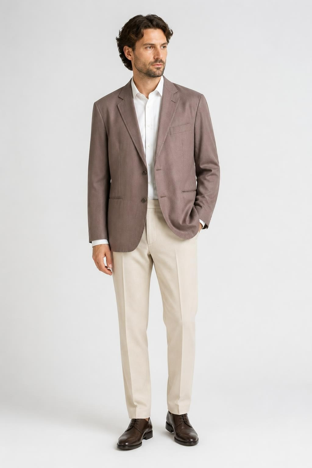 Men's Brown Plaid Blazer, Classic Fit - pre-loved at Why Go Less, Lebanon
