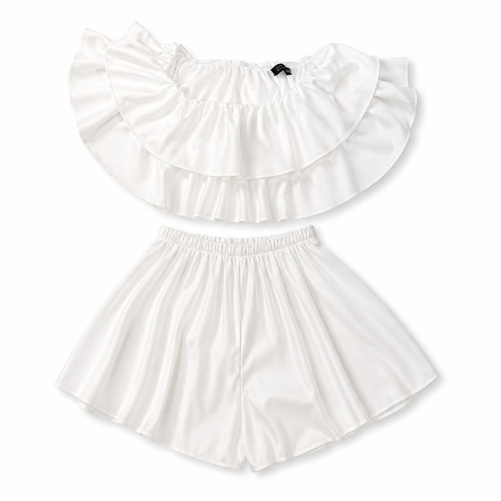 White Off-shoulder Ruffle Mini Dress - pre-loved at Why Go Less, Lebanon