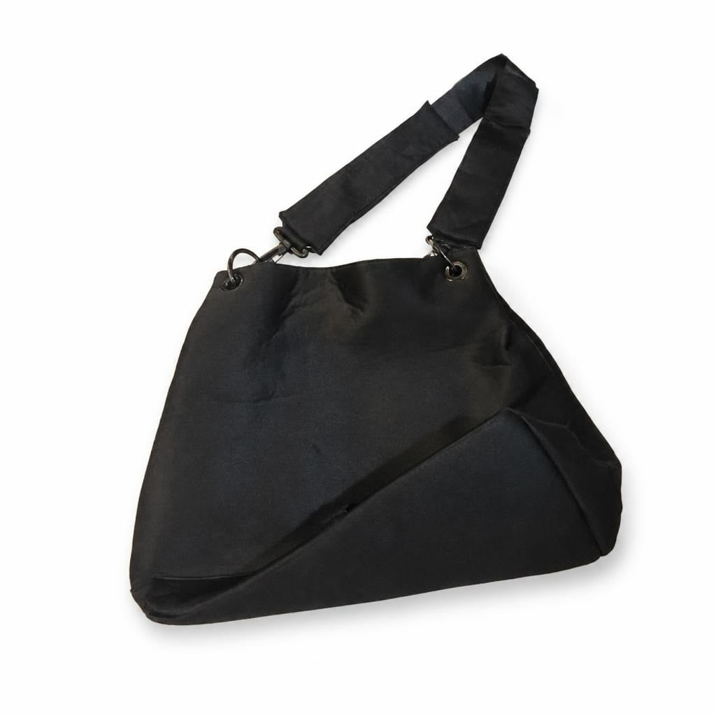 Black Nylon Large Shoulder Tote Bag - pre-loved at Why Go Less, Lebanon