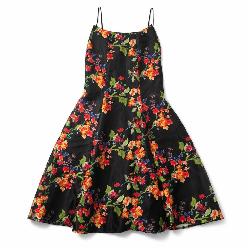 Black Floral Mermaid Halter Maxi Dress - pre-loved at Why Go Less, Lebanon