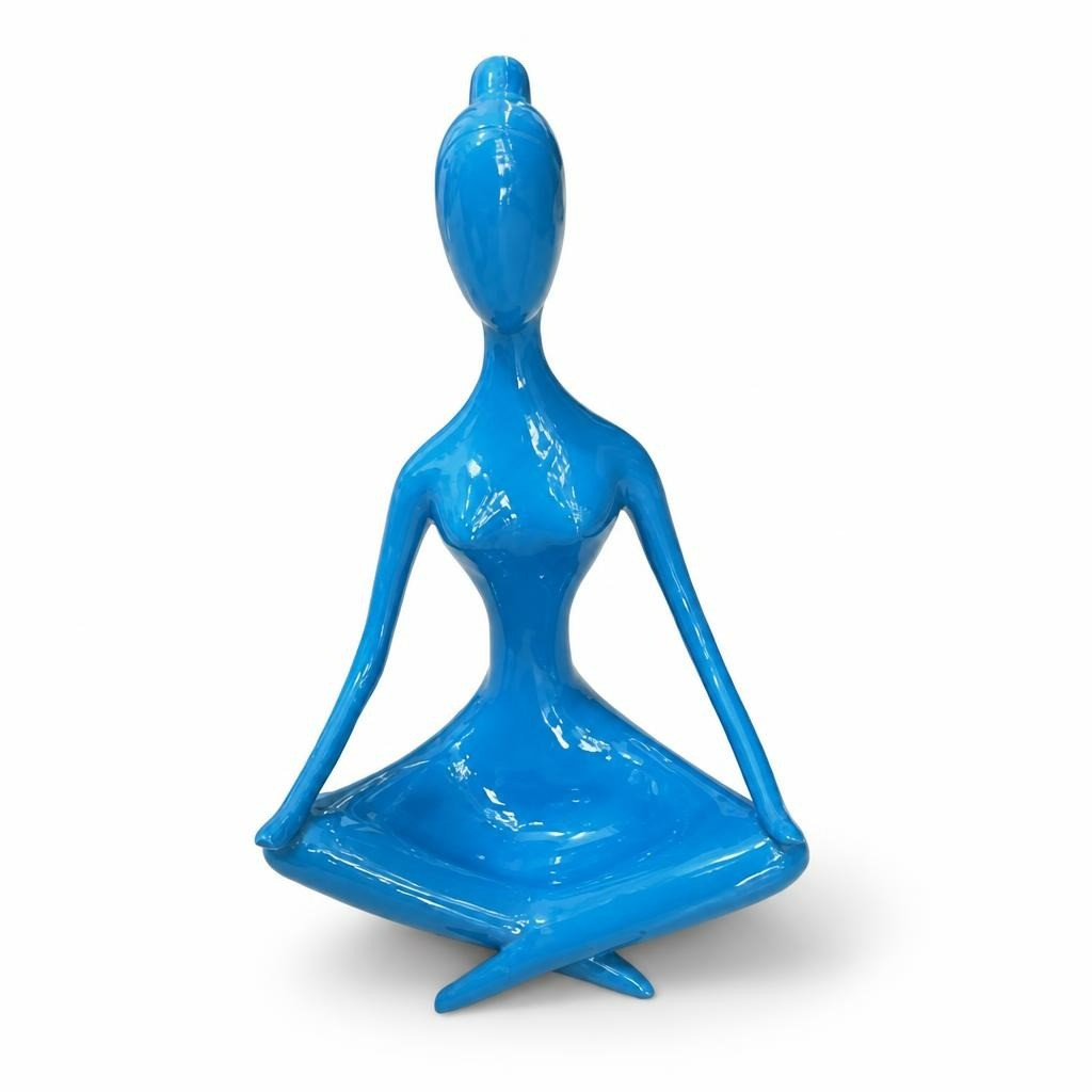 Blue Yoga Meditation Female Figurine Statue - pre-loved at Why Go Less, Lebanon