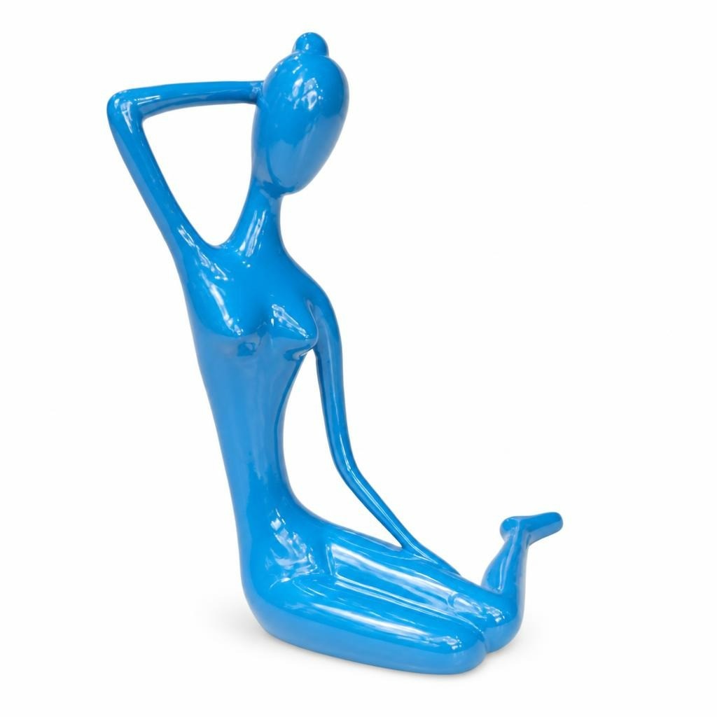 Blue Reclining Abstract Female Figurine Statue - pre-loved at Why Go Less, Lebanon