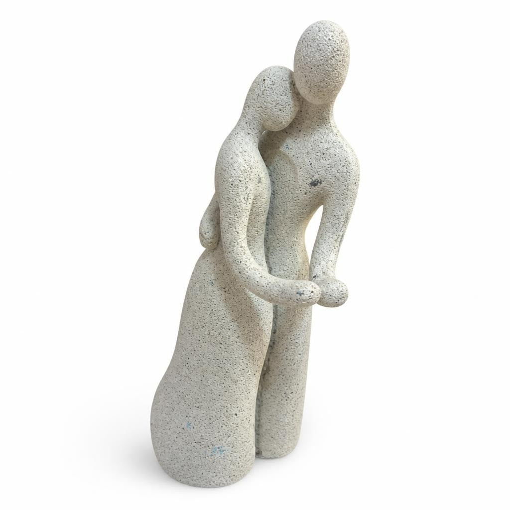 Stone-finish Couple Embrace Abstract Sculpture - pre-loved at Why Go Less, Lebanon