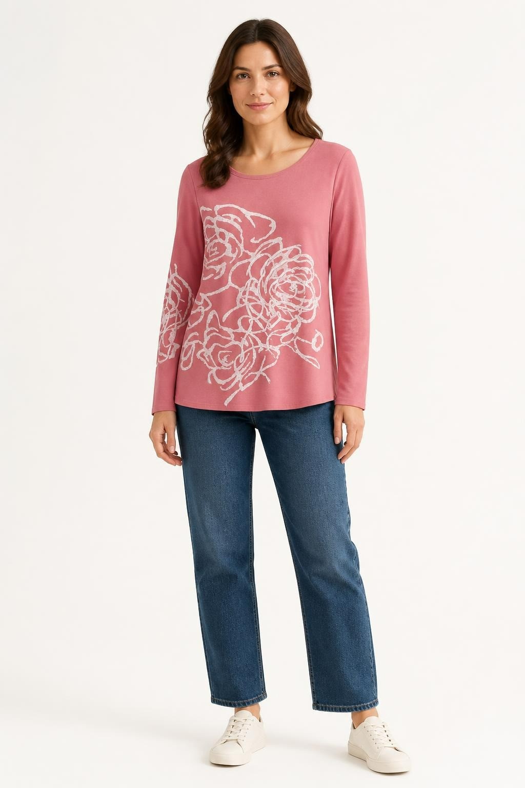Alfani Pink Floral Print Knit Sweater - pre-loved at Why Go Less, Lebanon