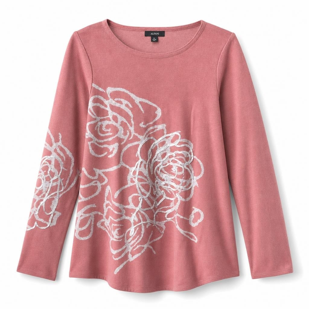 Alfani Pink Floral Print Knit Sweater - pre-loved at Why Go Less, Lebanon