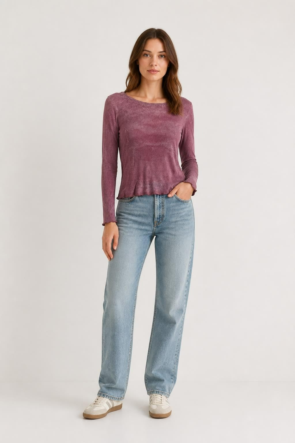 Lauren Ralph Lauren Burgundy Shimmer Knit Top - at Why Go Less, Lebanon