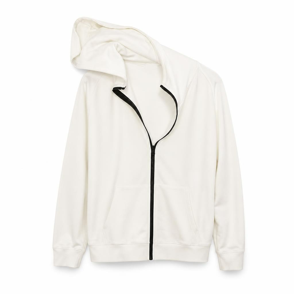 Breezy Off-white Zip-up Hoodie with Black Trim, NWT - at Why Go Less, Lebanon