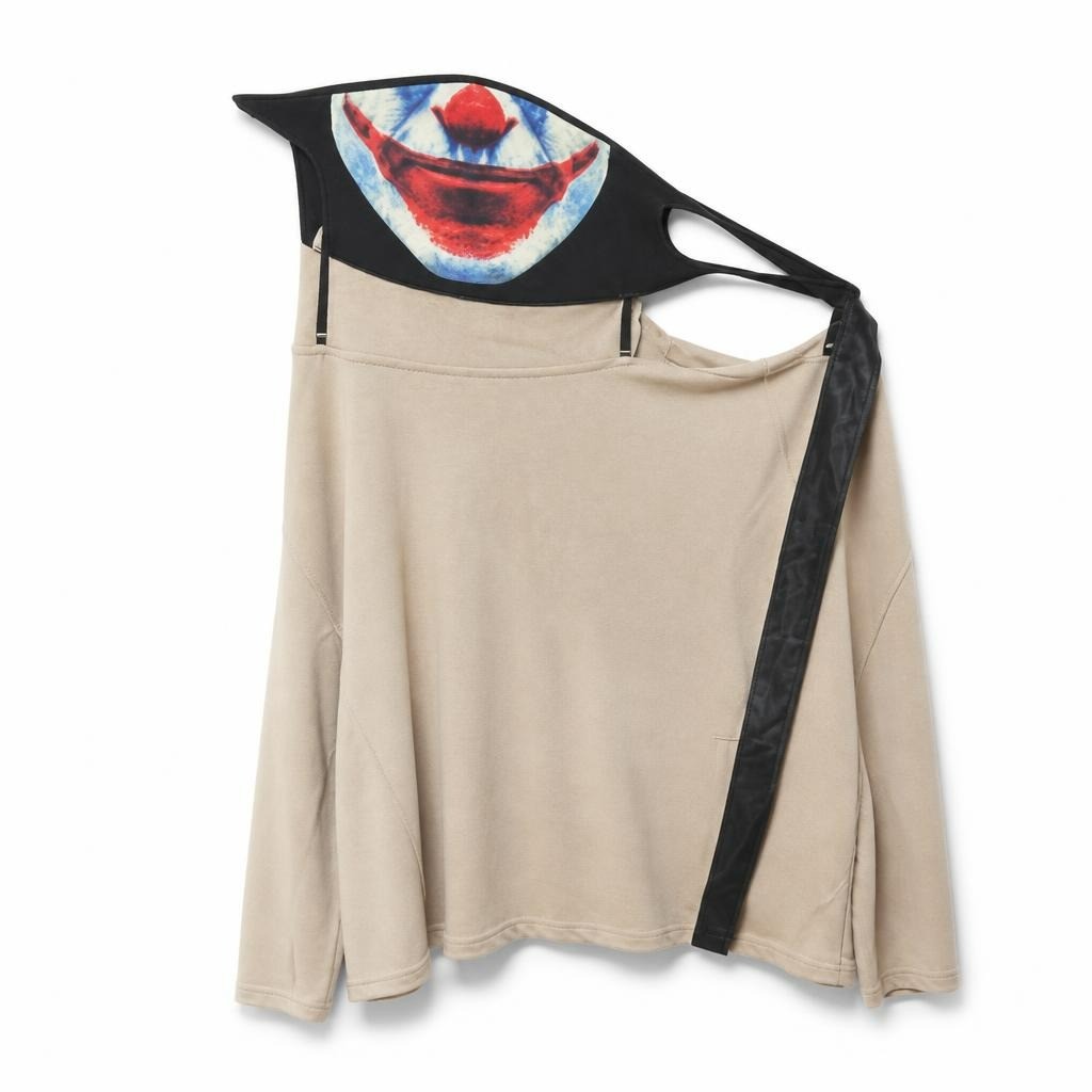 Beige Hoodie with Joker Print Hood, NWT - new at Why Go Less, Lebanon