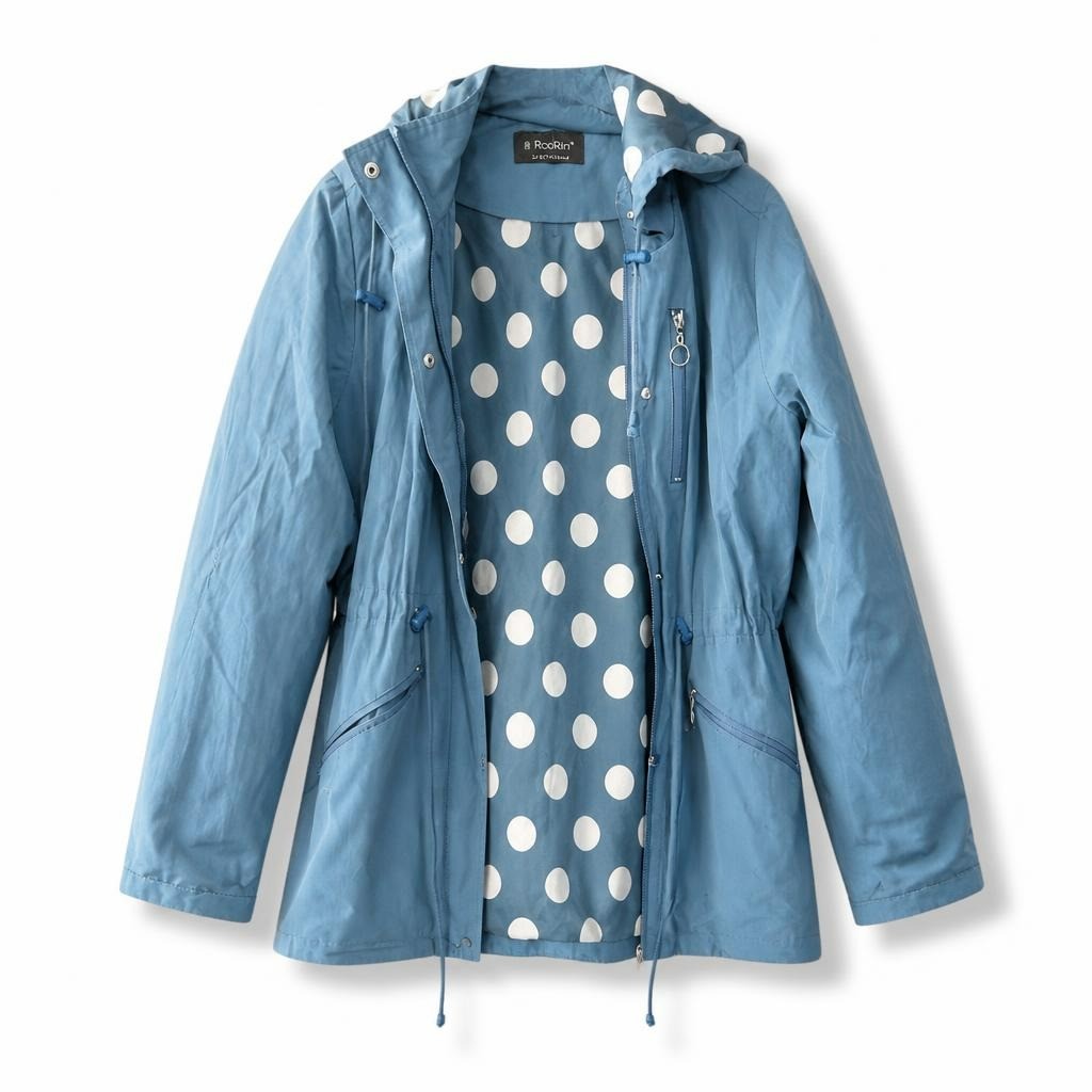 Robin Blue Anorak Jacket Polka Dot Lining - pre-loved at Why Go Less, Lebanon