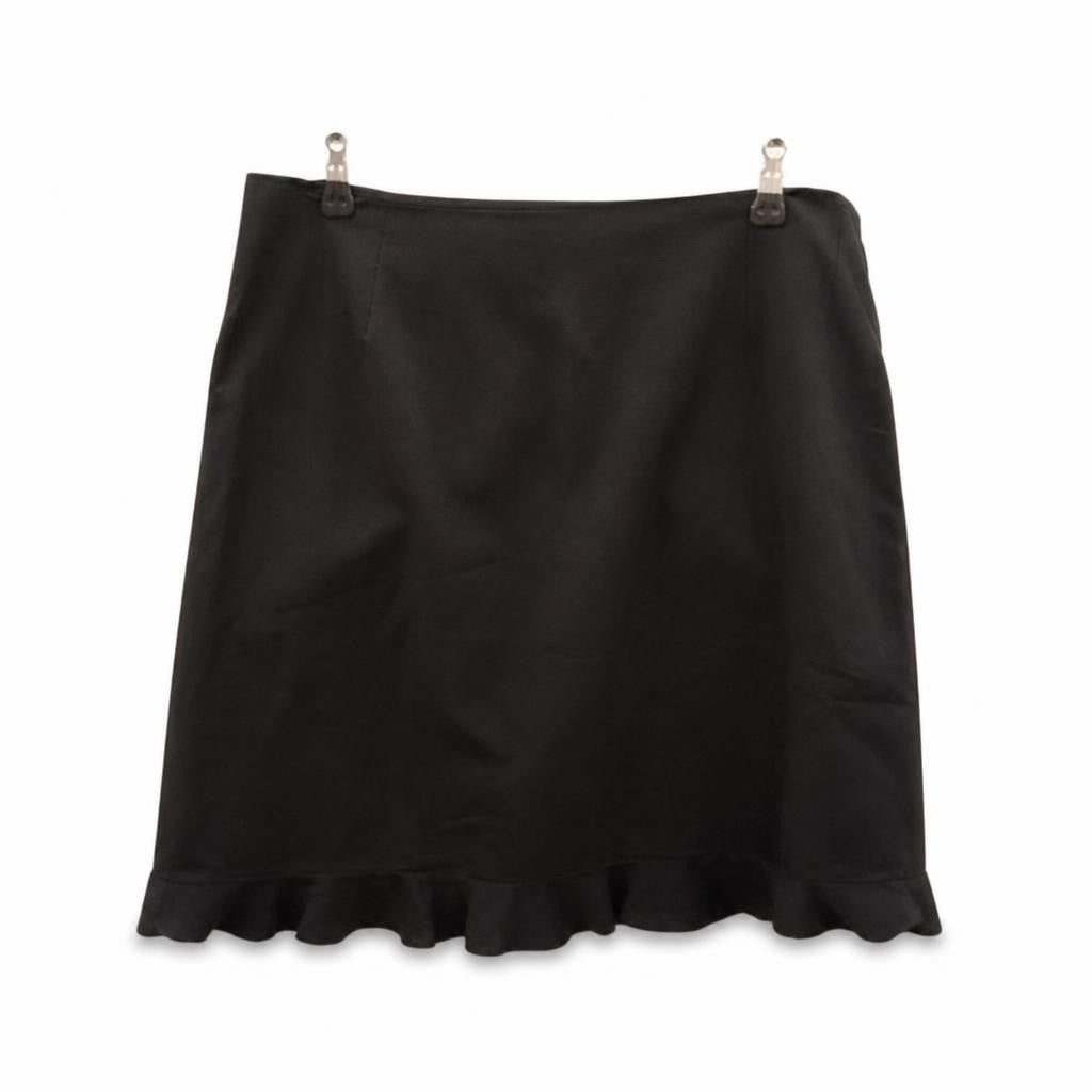 Black Pencil Skirt with Satin Waistband Detail - pre-loved at Why Go Less, Lebanon