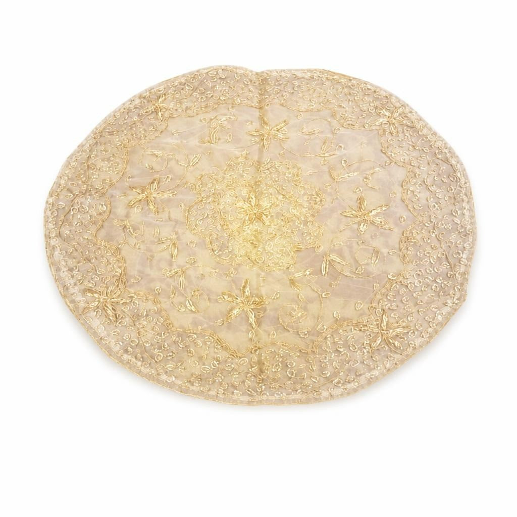Set 4 Pieces Ivory Embroidered Floral Lace Doily Table Mat - pre-loved at Why Go Less, Lebanon