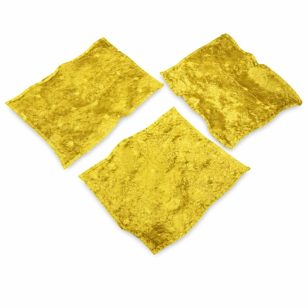 3 Gold Crushed Velvet Cushion Covers Set - pre-loved at Why Go Less, Lebanon