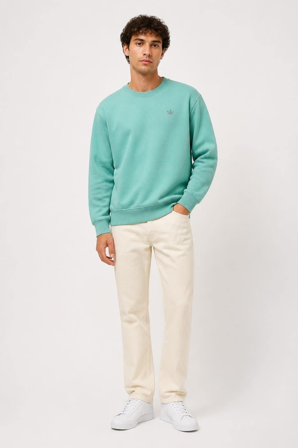 Adidas Originals Mint Green Crewneck Sweatshirt - pre-loved at Why Go Less, Lebanon