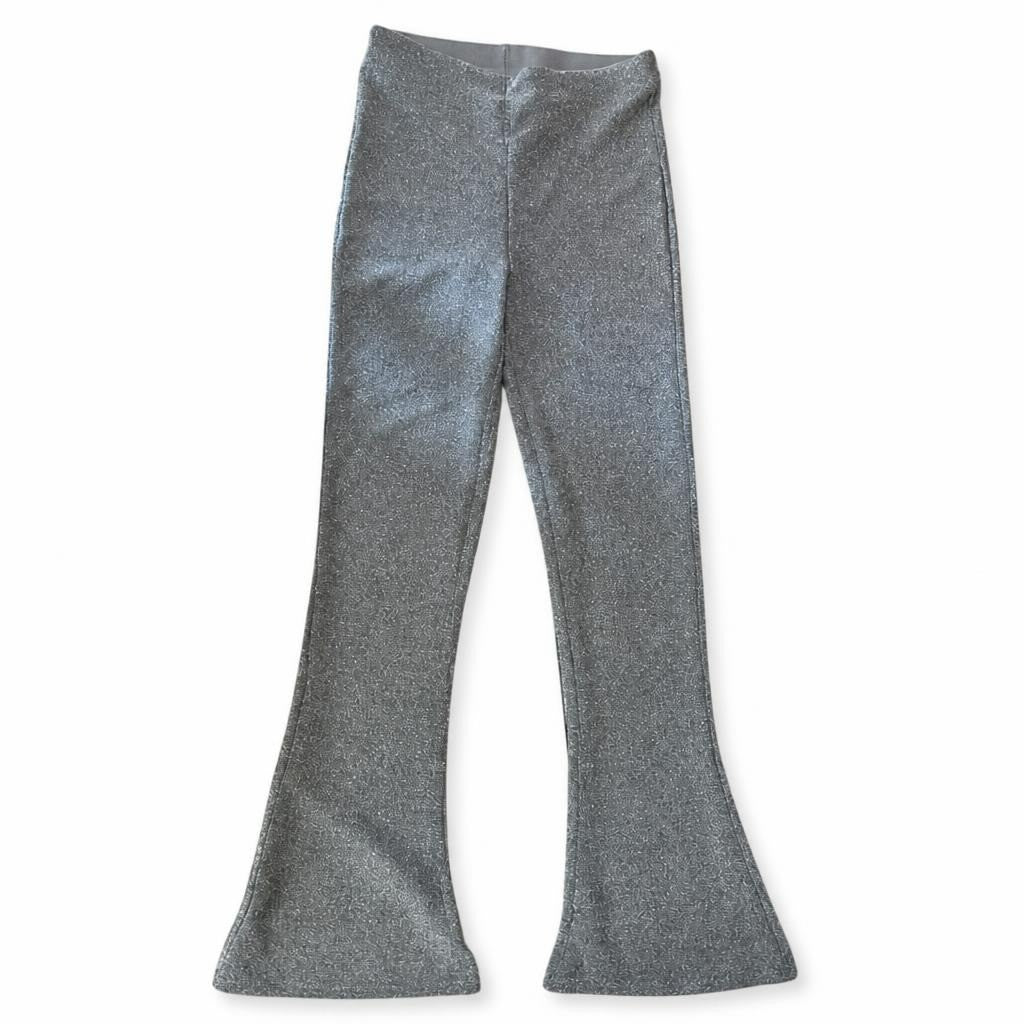Silver Lurex Flare Leg Trousers, Metallic - pre-loved at Why Go Less, Lebanon