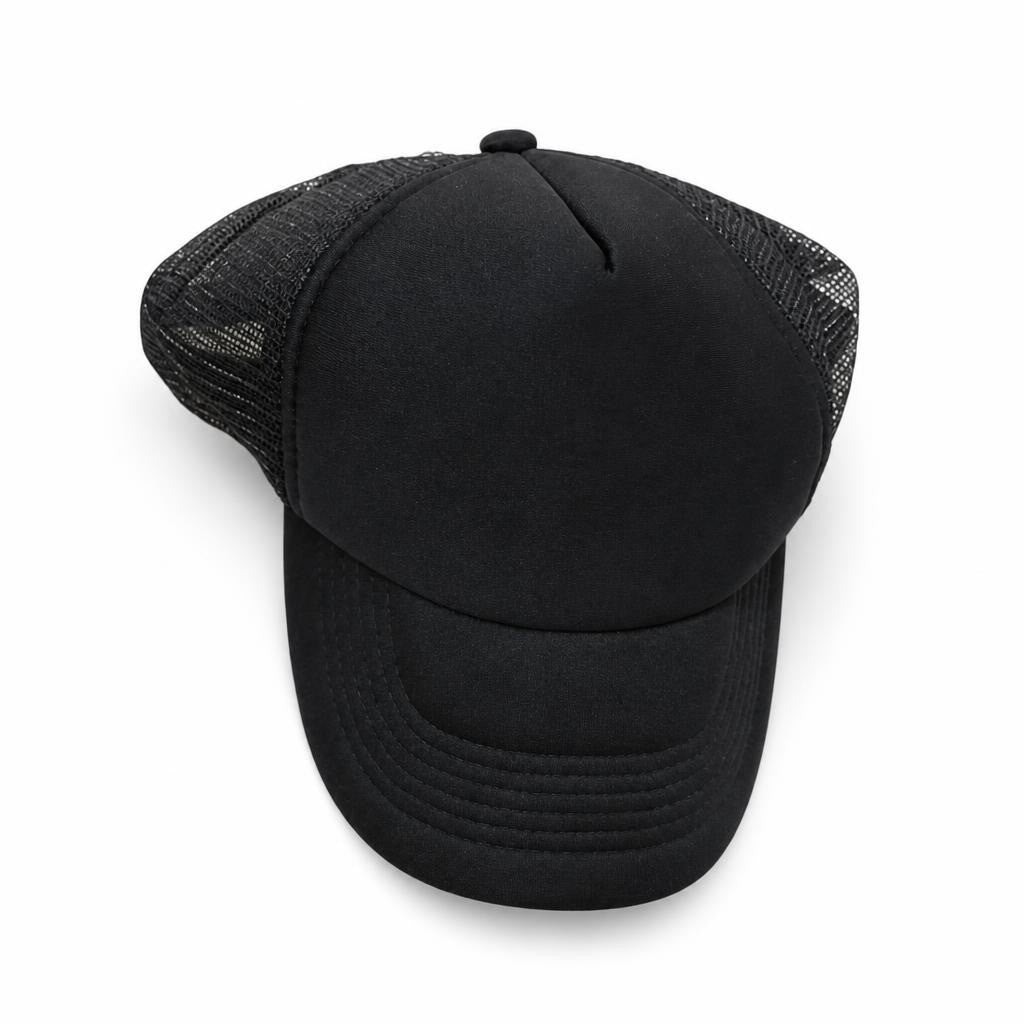 Plain Black Trucker Mesh Cap Unbranded - pre-loved at Why Go Less, Lebanon