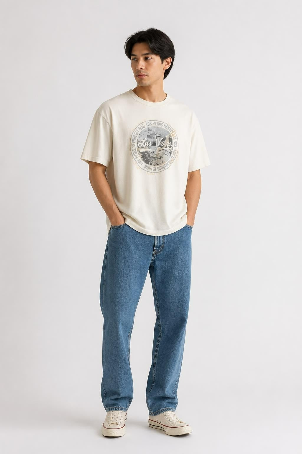 Las Vegas Nevada Graphic Tee White - pre-loved at Why Go Less, Lebanon
