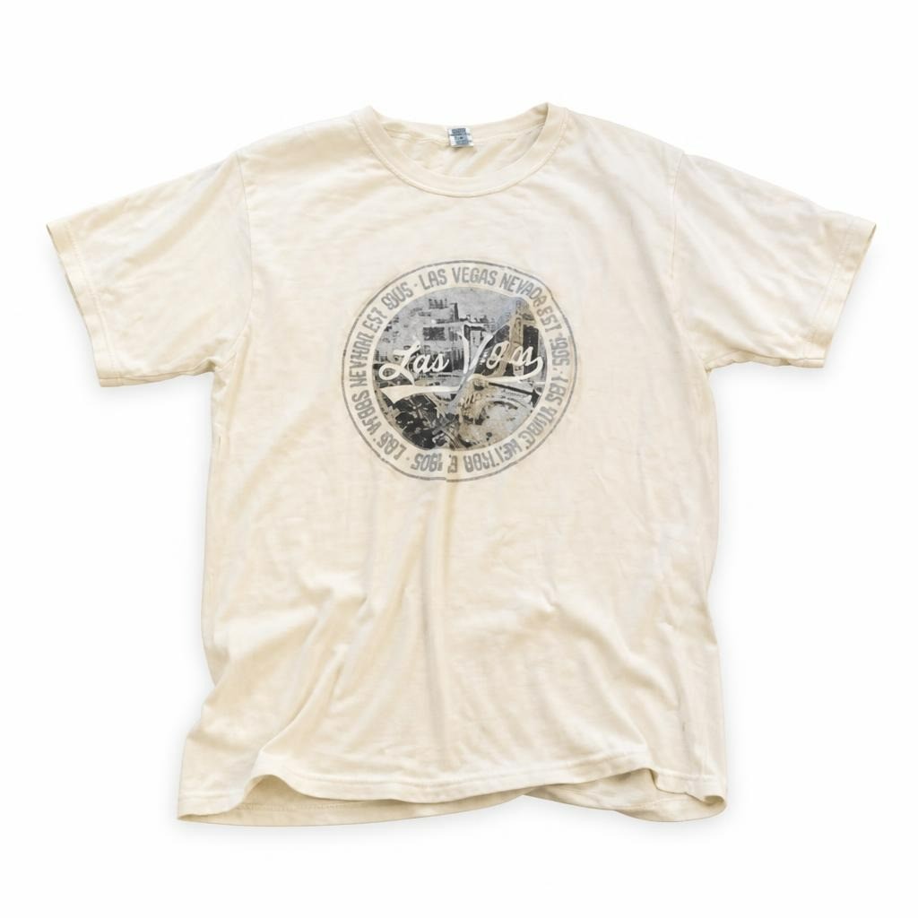 Las Vegas Nevada Graphic Tee White - pre-loved at Why Go Less, Lebanon