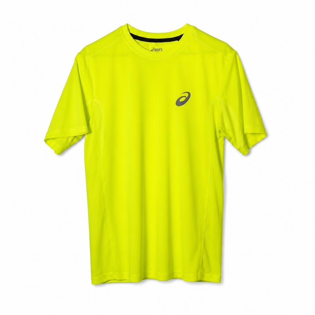 Asics Neon Yellow Running T-shirt - pre-loved at Why Go Less, Lebanon