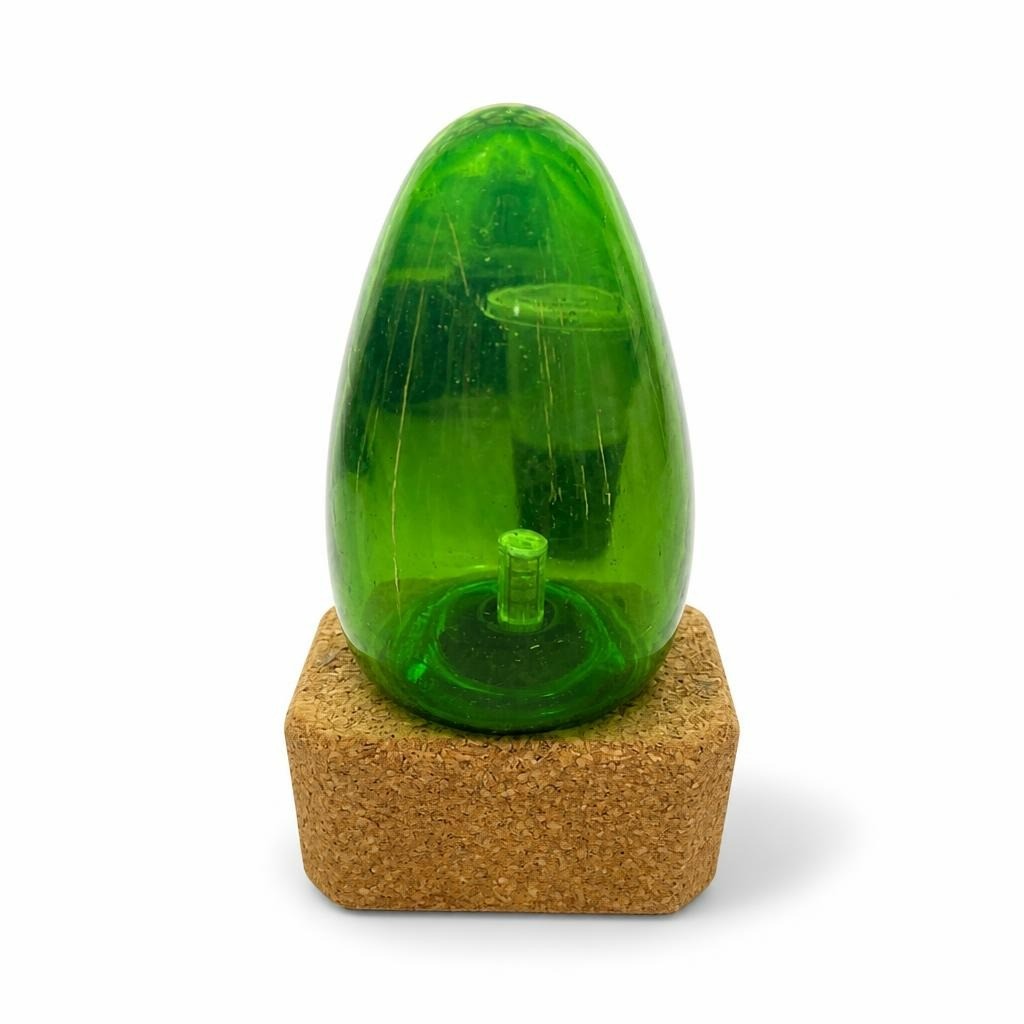 EPAL Green Glass Egg Lamp on Cork Base - pre-loved at Why Go Less, Lebanon