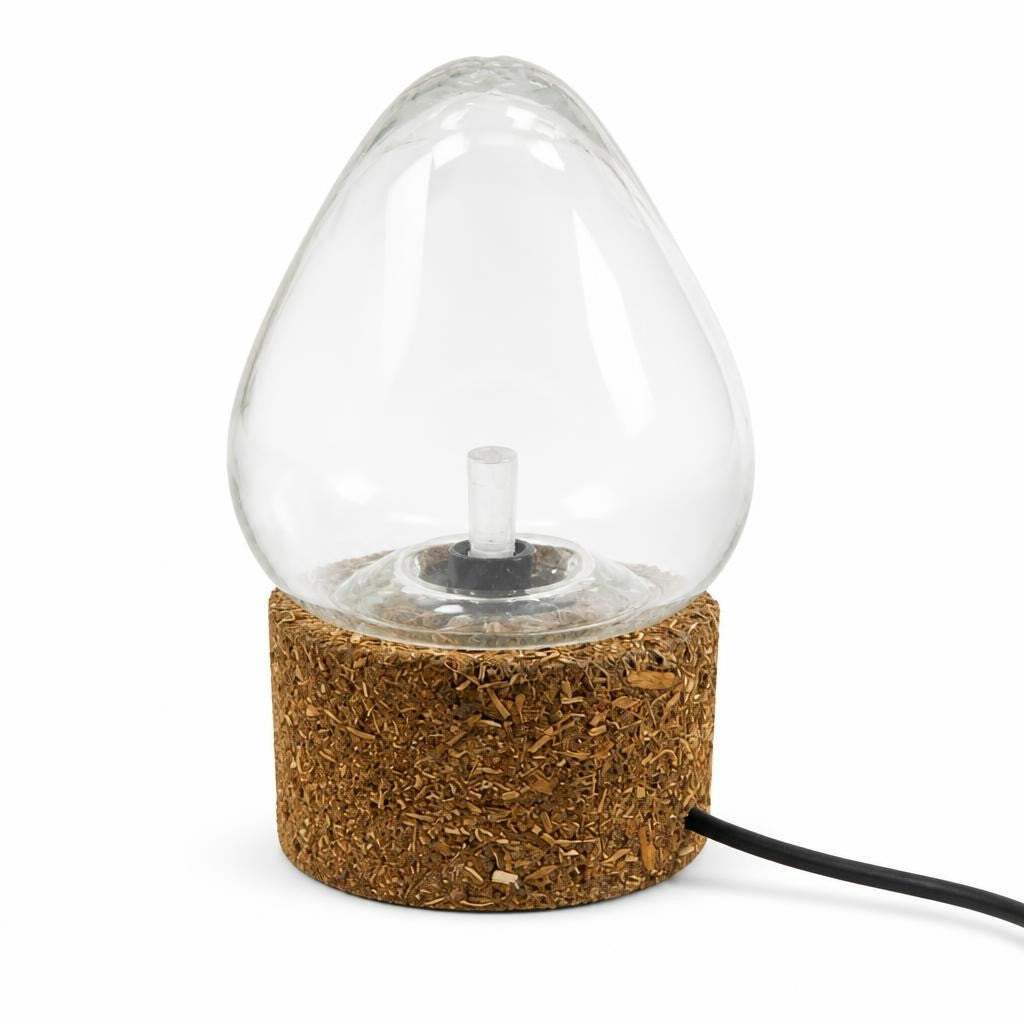 Clear Glass Teardrop Lamp with Cork Base - pre-loved at Why Go Less, Lebanon