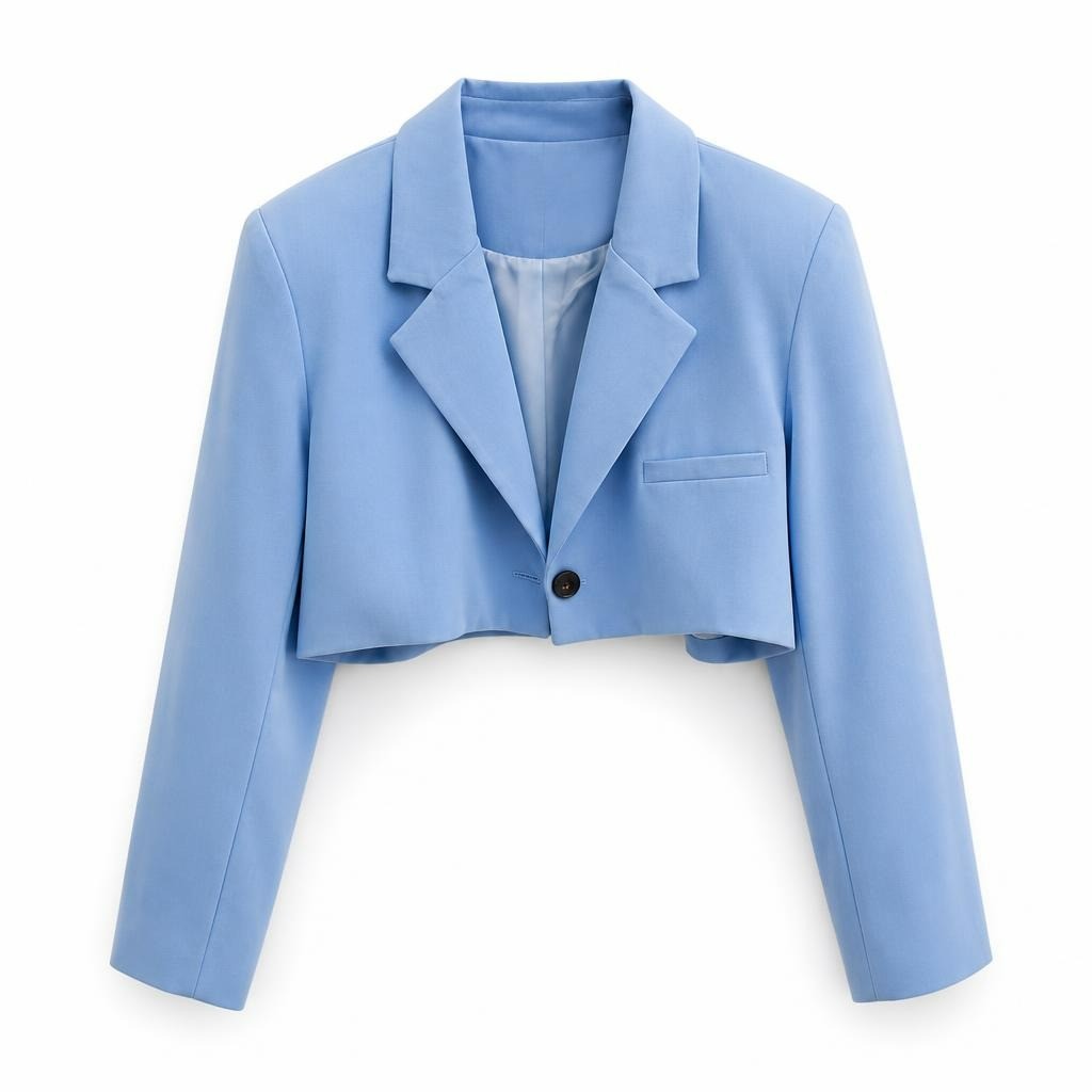 Maestro Woman Baby Blue Cropped Blazer - new at Why Go Less, Lebanon