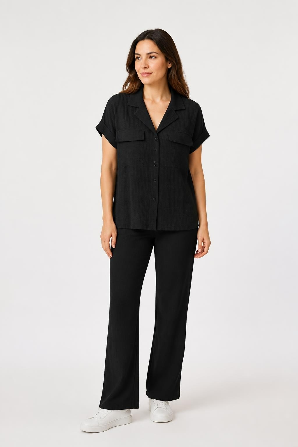Black Textured Button-up Shirt, New with Tag - new at Why Go Less, Lebanon