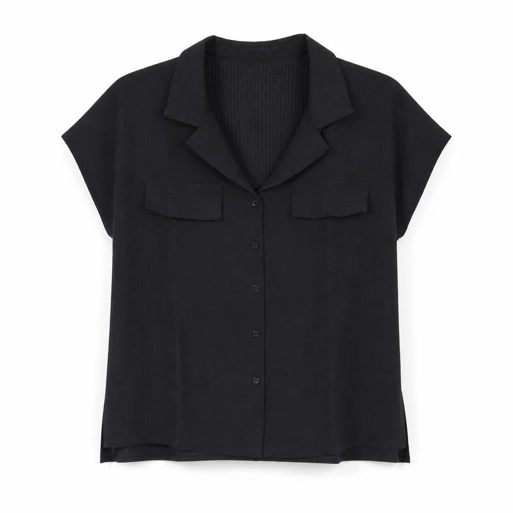 Black Textured Button-up Shirt, New with Tag - new at Why Go Less, Lebanon