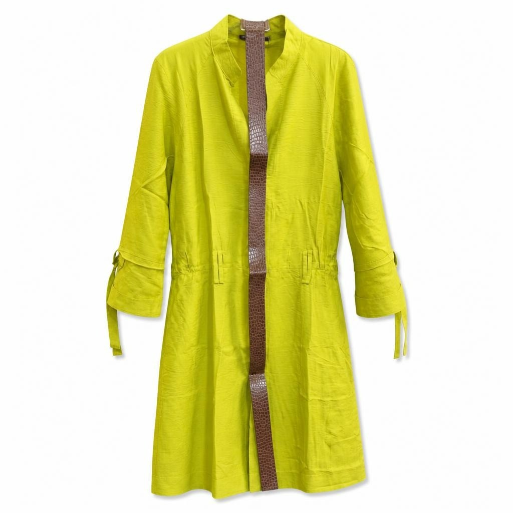 Yellow-green Belted Midi Dress - New with Tag - at Why Go Less, Lebanon