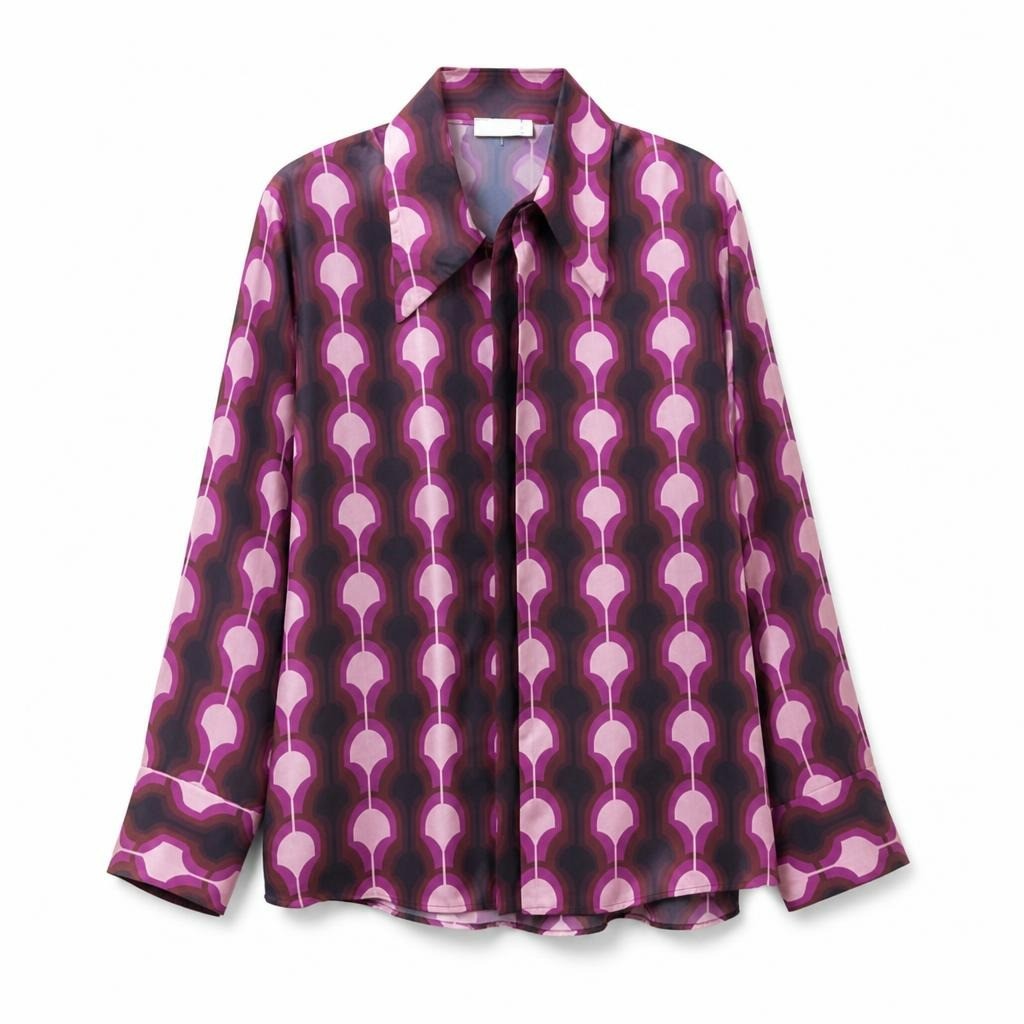 Lora Geometric Print Button-up Blouse - at Why Go Less, Lebanon