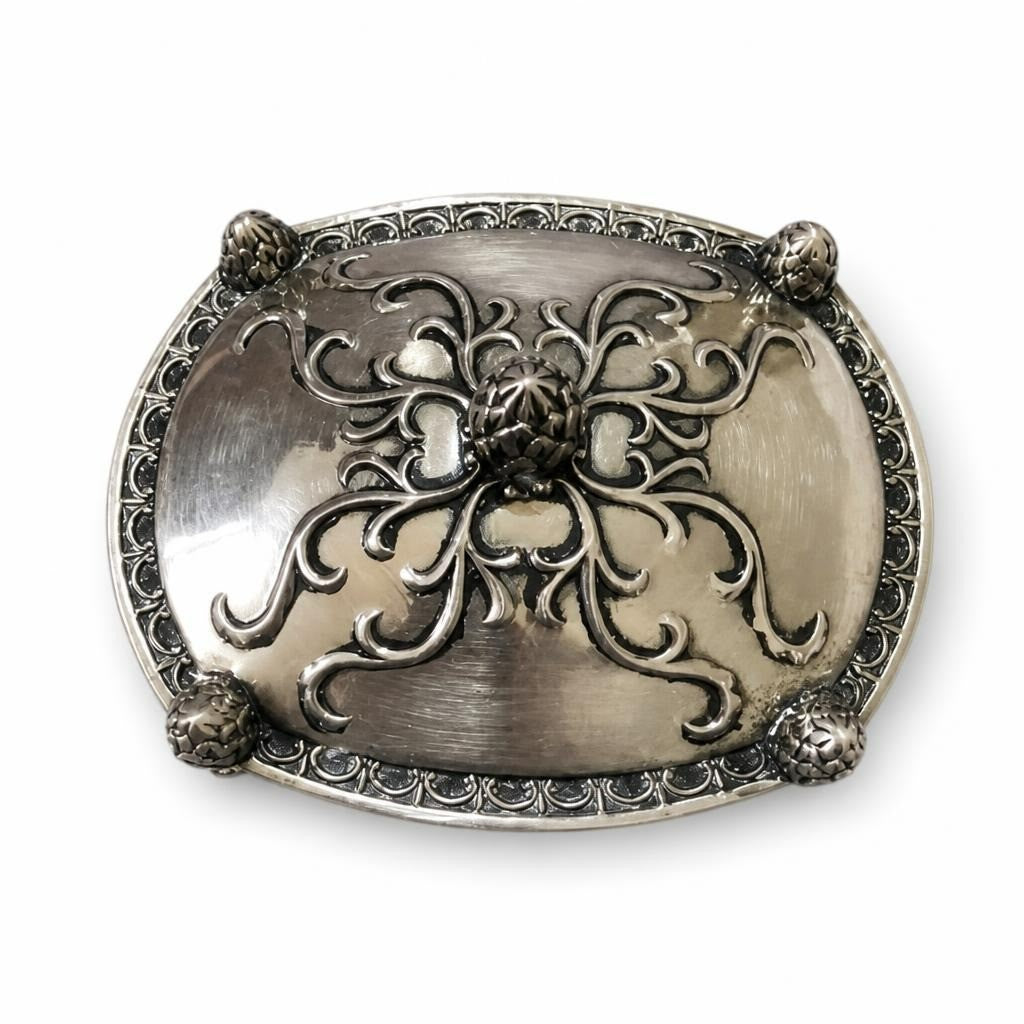 Ornate Silver-tone Oval Jewelry Trinket Box - pre-loved at Why Go Less, Lebanon