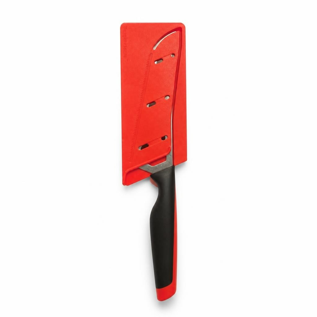 Tupperware Red Cheese Knife with Guard - pre-loved at Why Go Less, Lebanon