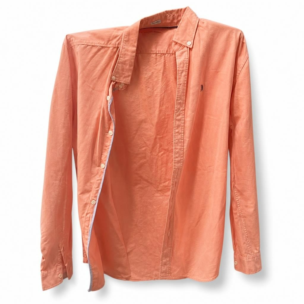 Springfield Salmon Peach Oxford Button-up Shirt - pre-loved at Why Go Less, Lebanon