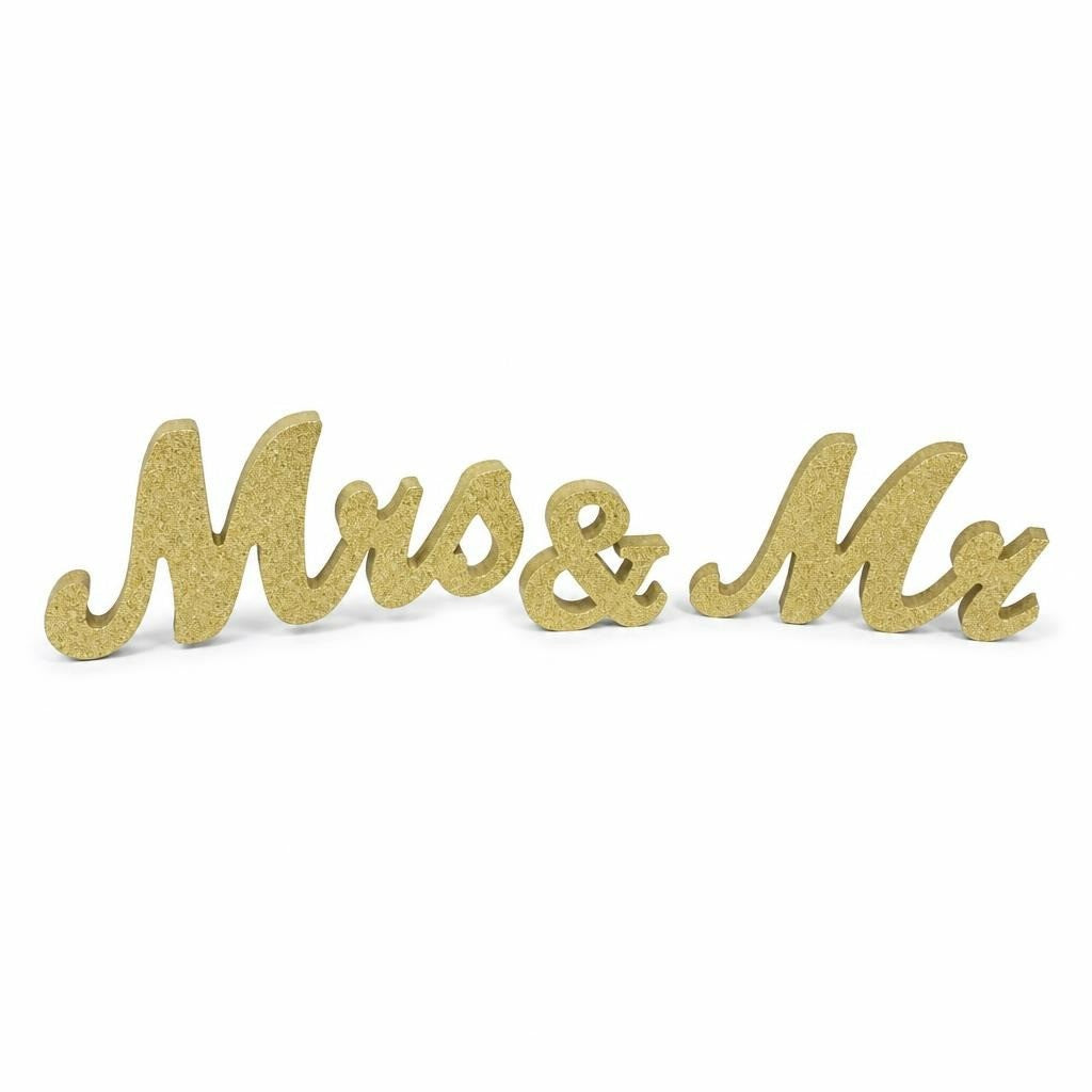 Mrs & Mr Gold Glitter Wedding Sign Set - pre-loved at Why Go Less, Lebanon