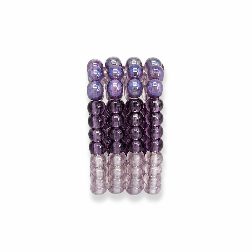 Purple Multi-strand Pearl Beaded Stretch Bracelet - pre-loved at Why Go Less, Lebanon