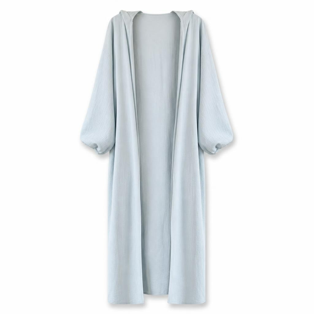 Light Blue Oversized Open-front Kimono Cardigan - pre-loved at Why Go Less, Lebanon