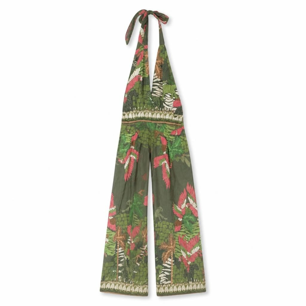 Green Paisley Print Maxi Dress Sleeveless - pre-loved at Why Go Less, Lebanon