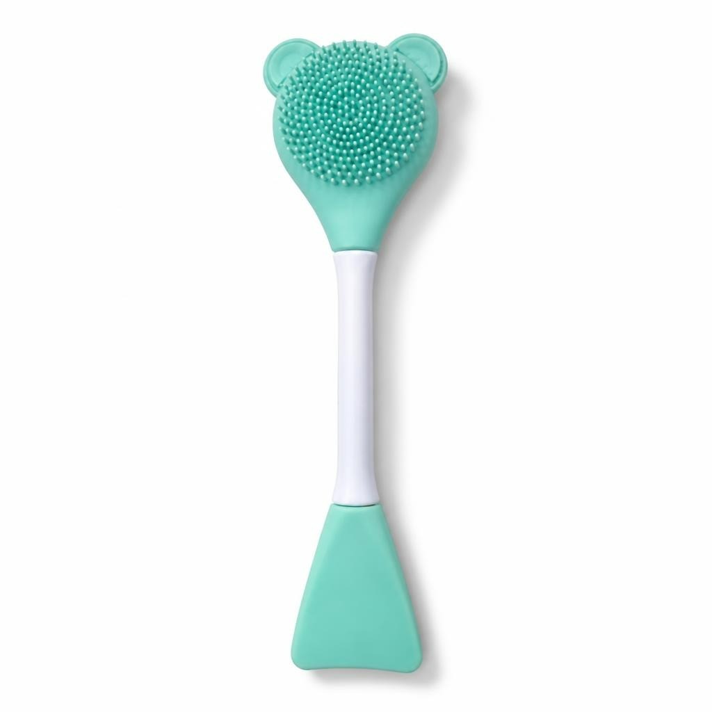 Silicone Bear Face Cleansing Brush Green - pre-loved at Why Go Less, Lebanon