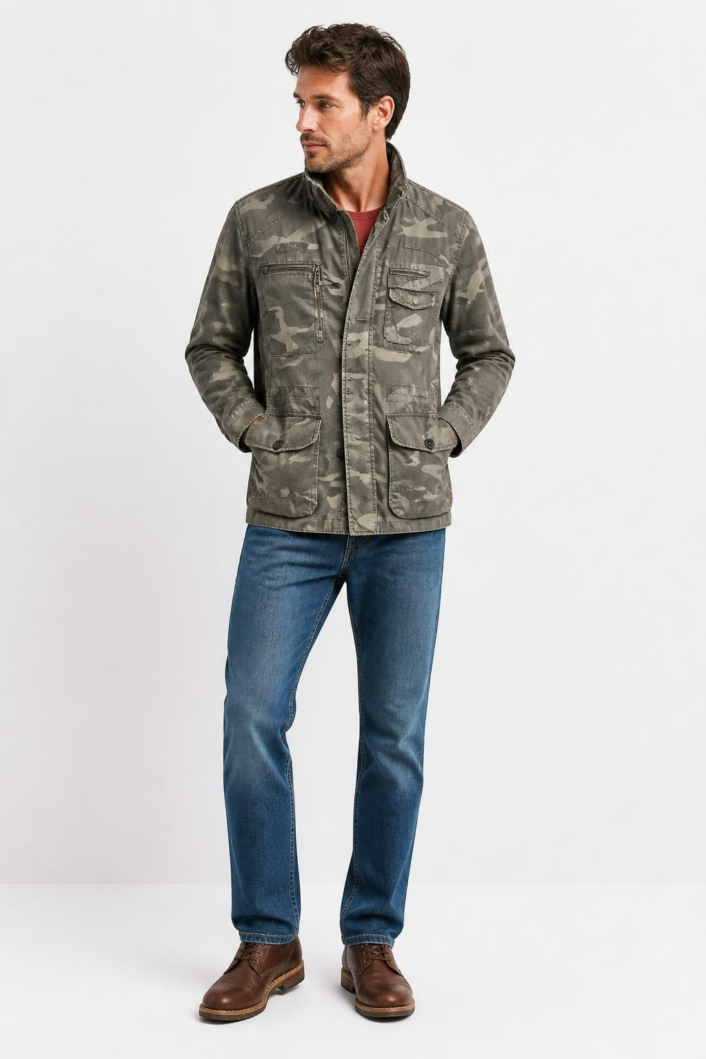 Mango Camo Military Jacket Multi-pocket - pre-loved at Why Go Less, Lebanon