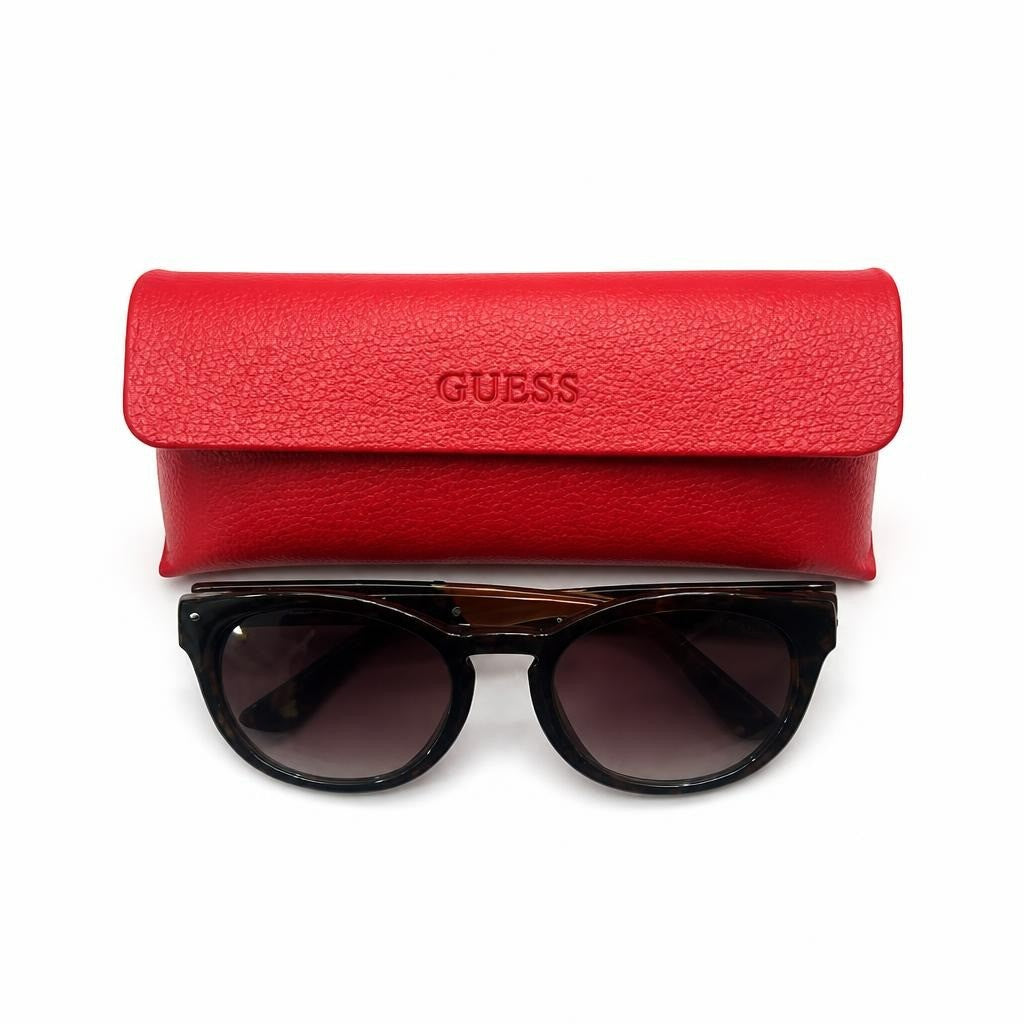 Guess Cat-eye Sunglasses Tortoise with Red Case - pre-loved at Why Go Less, Lebanon