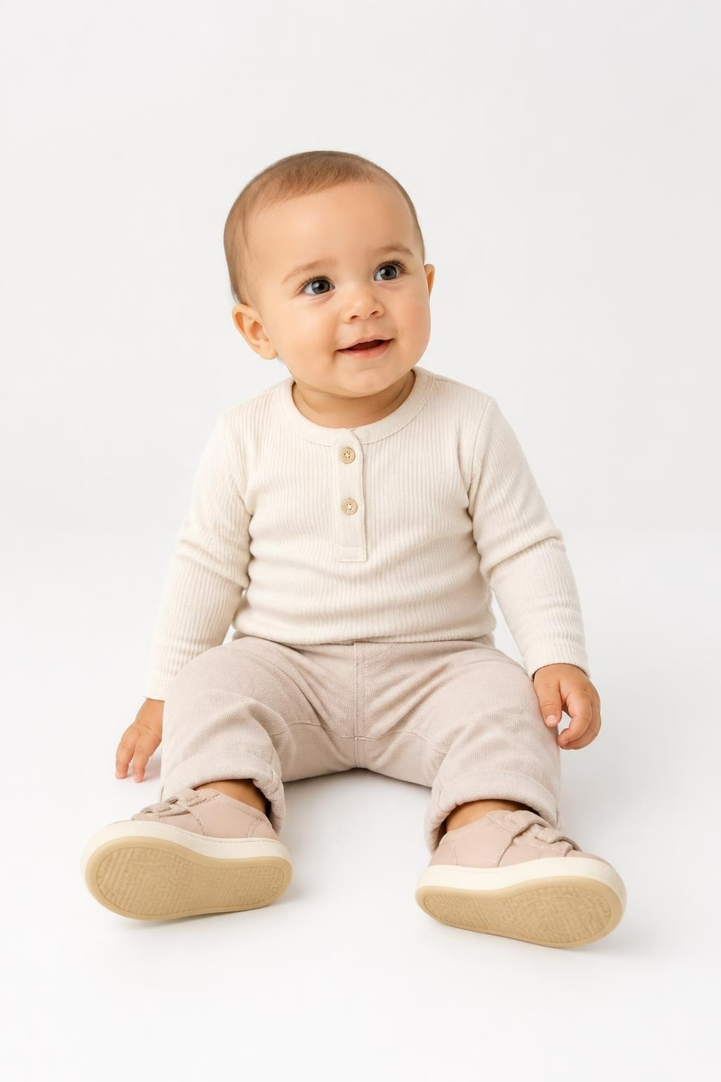 Geox Baby Sneakers Velcro Pink Beige - pre-loved at Why Go Less, Lebanon