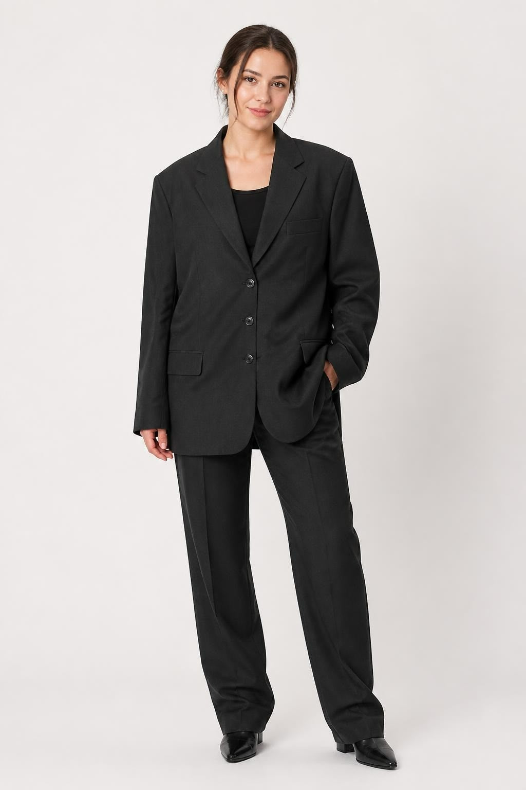 Dark Charcoal Formal Blazer Suit Jacket - pre-loved at Why Go Less, Lebanon
