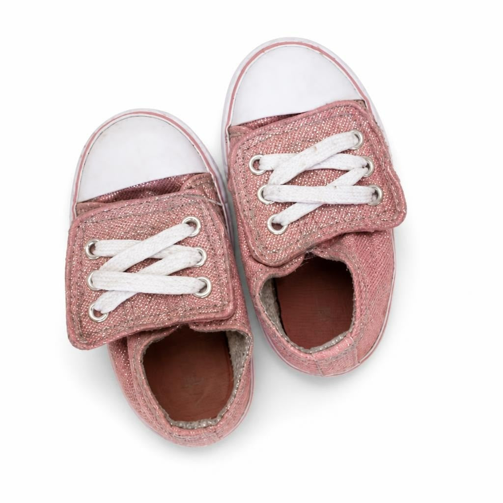 Pink Glitter Lace-up Sneakers, Toddler Girl - pre-loved at Why Go Less, Lebanon