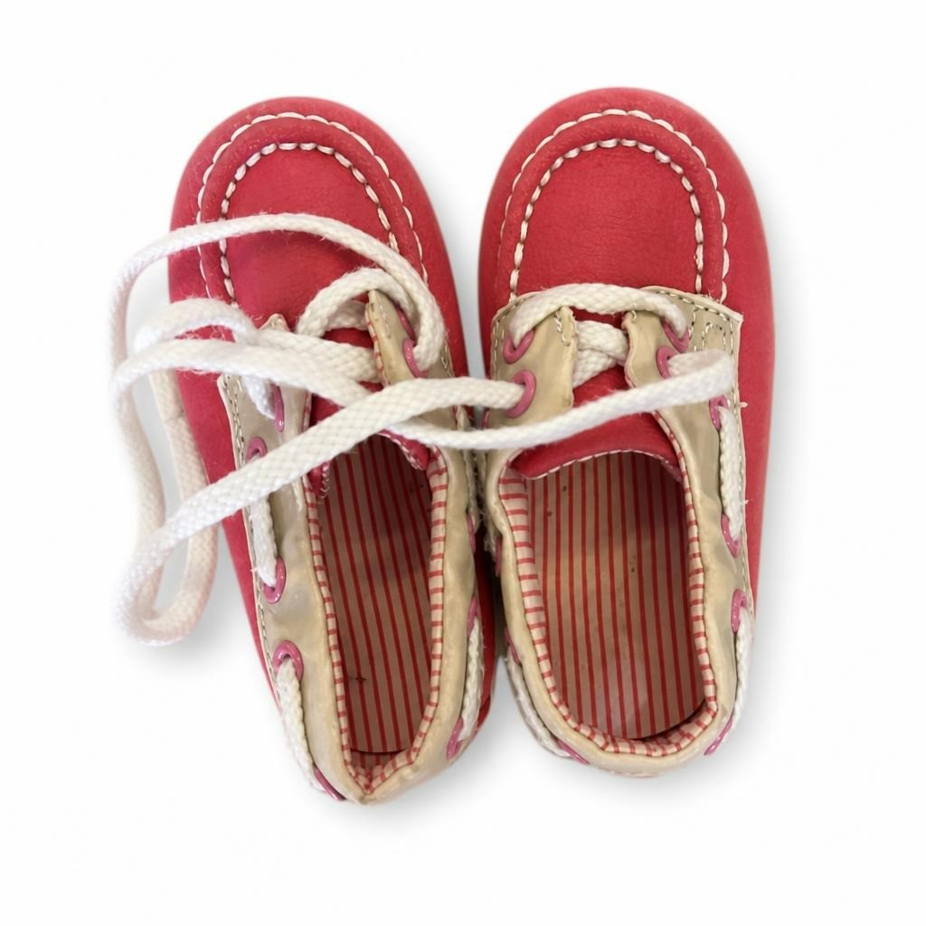 Pink Canvas Boat Shoes, Toddler Lace-up - pre-loved at Why Go Less, Lebanon