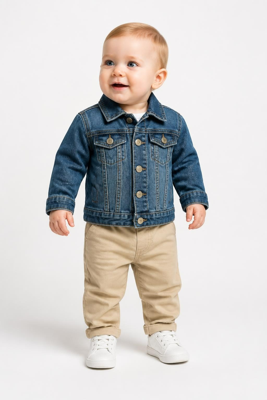 Baby Denim Jacket, Blue, Snap Buttons - pre-loved at Why Go Less, Lebanon