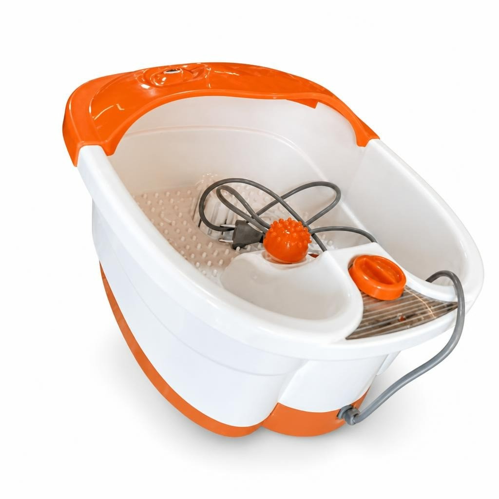 Foot Spa Massager Basin, Orange White - pre-loved at Why Go Less, Lebanon