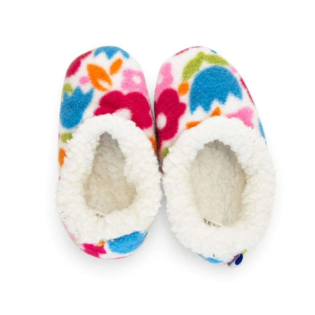 Kids Floral Sherpa-lined Slippers, Multicolor - pre-loved at Why Go Less, Lebanon