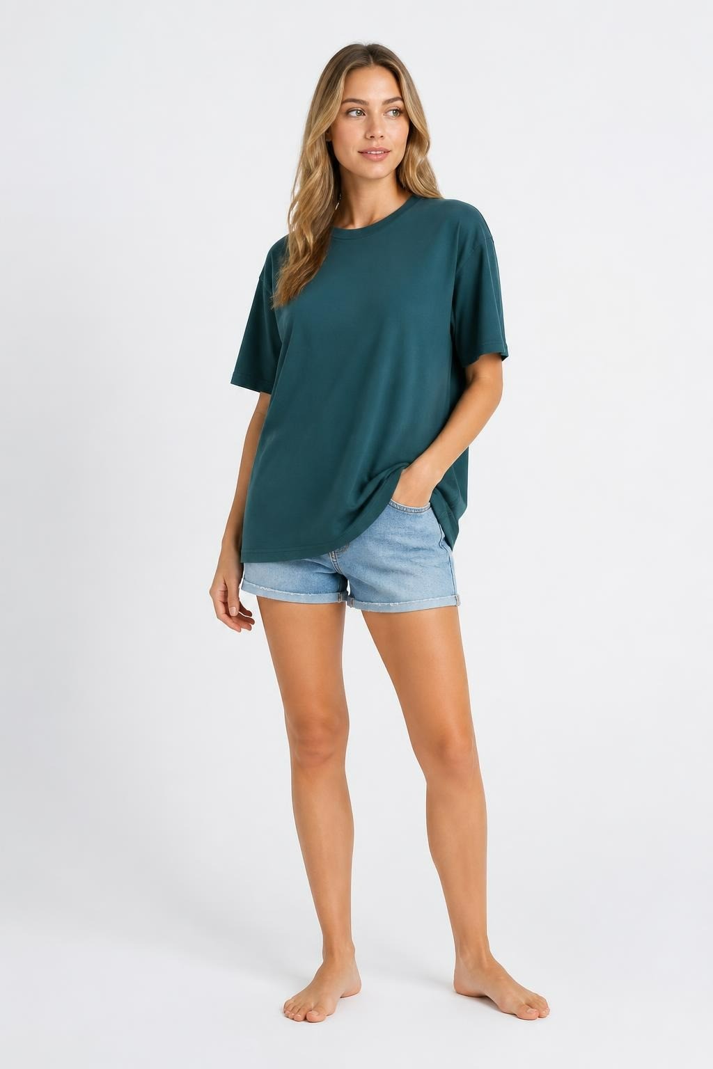 Splash Teal Graphic Tee Ultrasonic Print - pre-loved at Why Go Less, Lebanon
