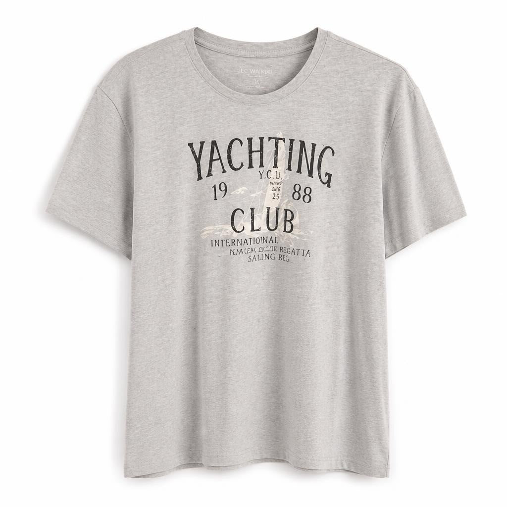 Yachting Club 1988 Graphic Tee, Grey, L - pre-loved at Why Go Less, Lebanon