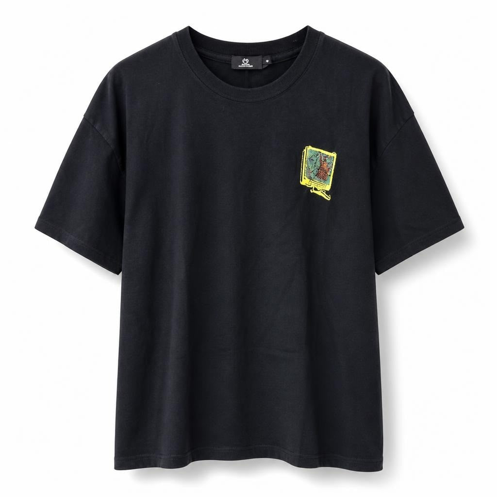 CP Company Black Patch Logo Tee, Black - pre-loved at Why Go Less, Lebanon
