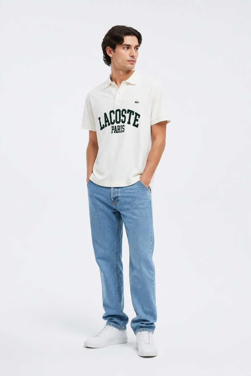 Lacoste Paris White Polo Shirt, L - pre-loved at Why Go Less, Lebanon